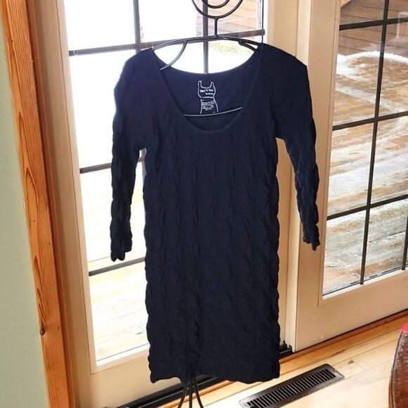 Tees by Tina Neena Groove Black Long Sleeve Stretch‎ Sz. OS Tunic - Picture 1 of 11